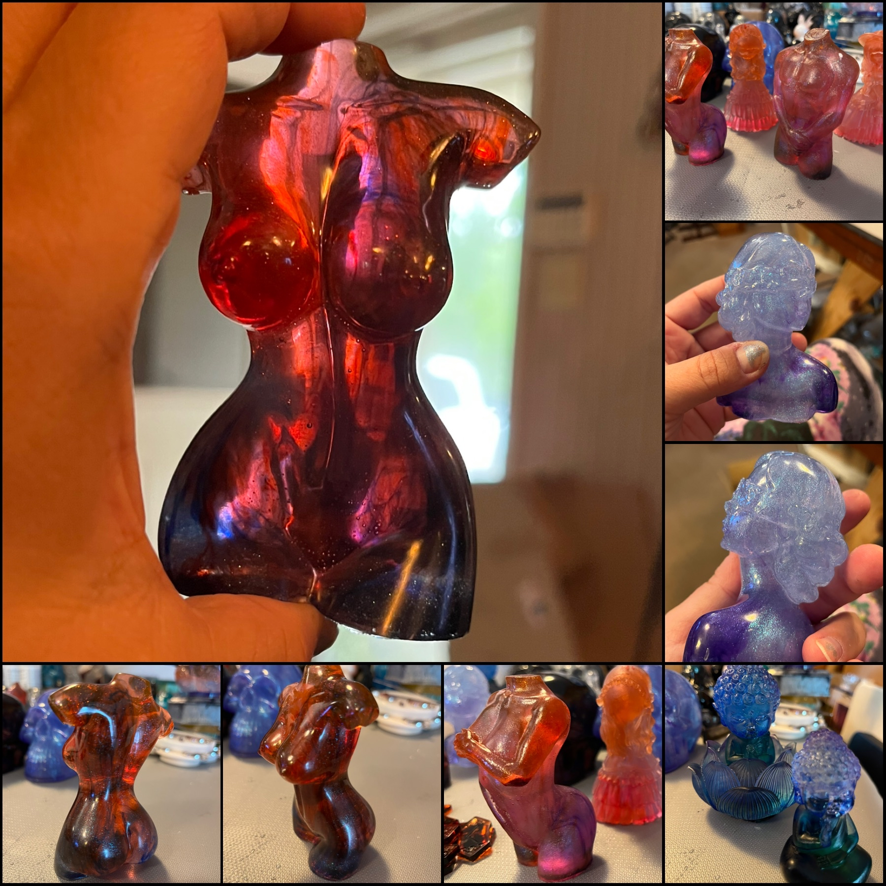 Resin torsos collage