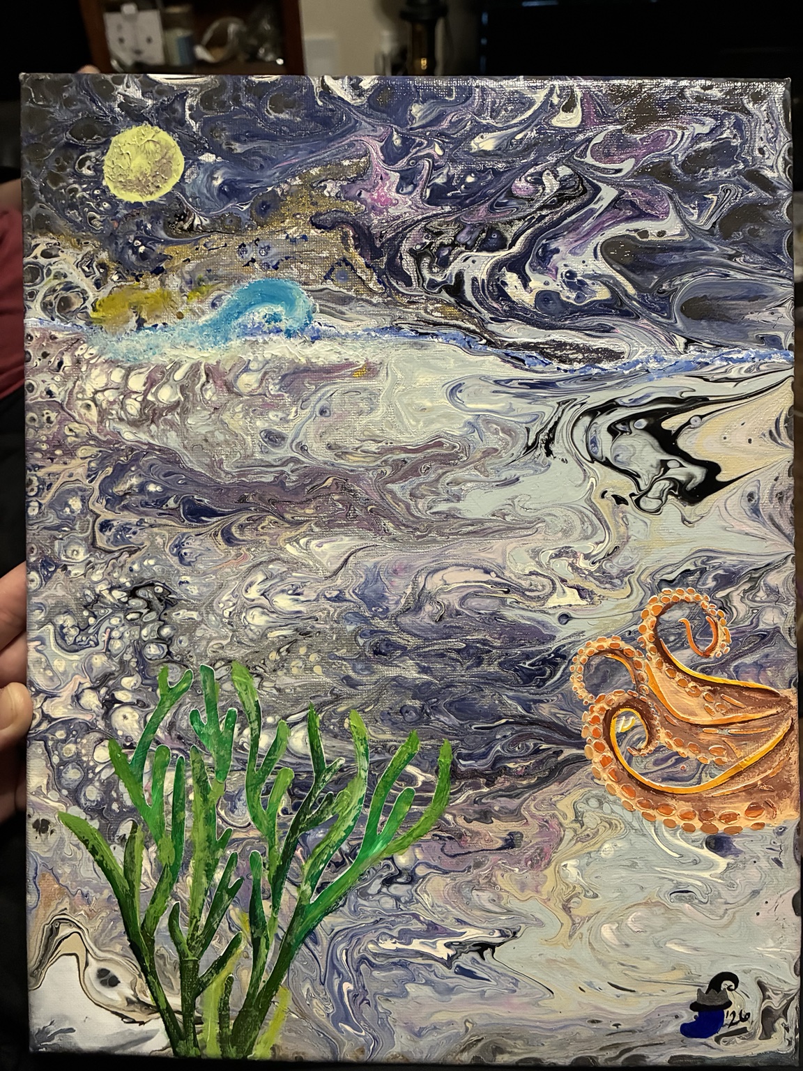 Fluid mixed-media canvas