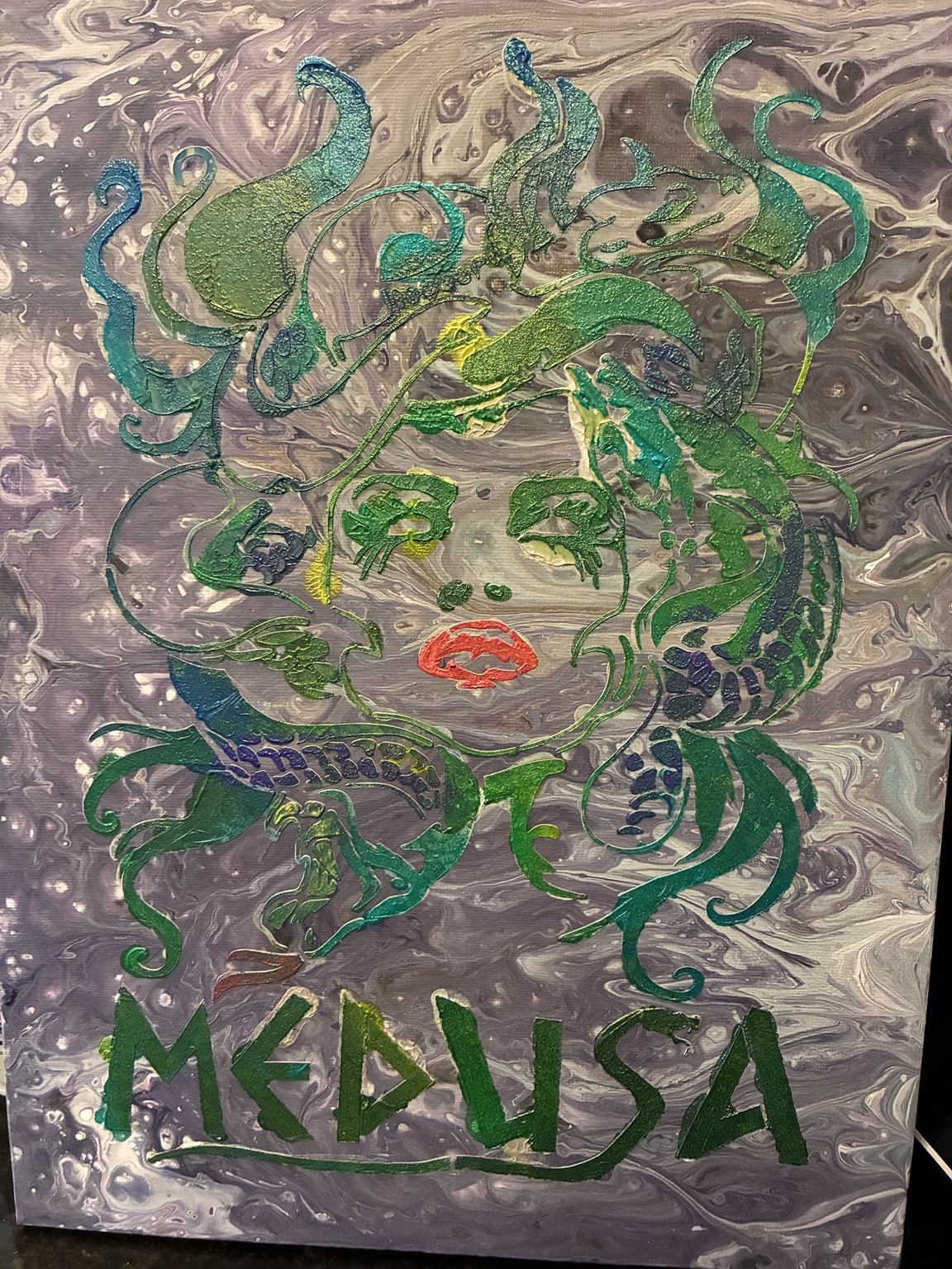 Medusa mixed-media painting